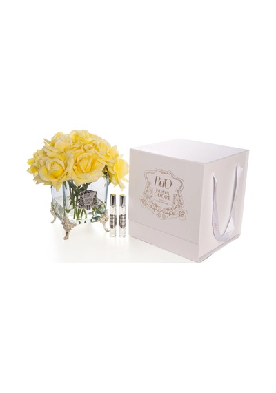Pirinç Ayaklı Cam Silver 13 Gül Luxury Home Perfume Pudra