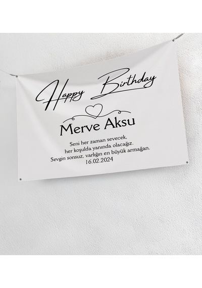 Bk Gift Kişiye Özel Doğum Günü Tasarımlı Pankart Branda-1 70x100 , Arkadaşa Hediye, Sevgiliye Hediye Kobitmeyencom33914 Bk Gift