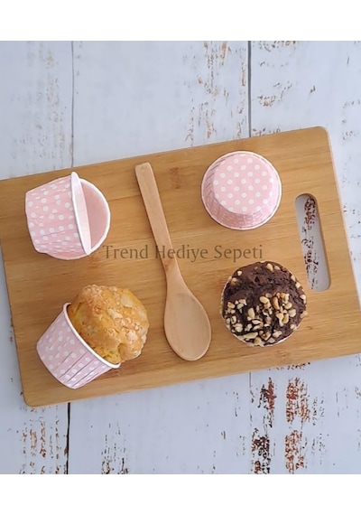 Trend Hediye Sepeti 50'li Açık Pembe Puantiyeli Muffin Kek Kalıbı, Kek Kapsülü Cupcake Kalıbı, Airfr Sku: Smg8690010567857 Açık Gri