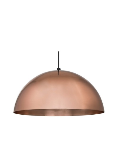 Dylight Retro Metal Dekoratif Rustik Bakır Tekli Sarkıt Avize Çap 40 Cm Beyaz