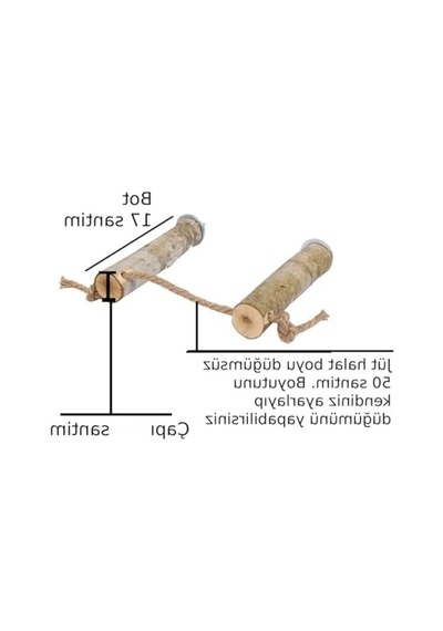 Doğal Ağaç Kuş Tüneği - Ayarlanabilir Boy 17 Cm