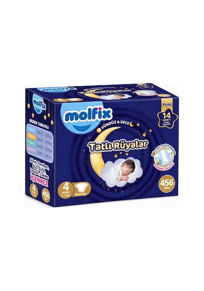 Molfix Tatlı Rüyalar Bebek Bezi 4 Beden 7-14 Kg Maxi 456 Adet 4 Numara