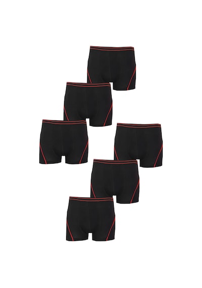 Hepsine Rakip Tutku İç Giyim 6'lı Paket Erkek Çocuk Pamuklu Elastan Boxer Tec0133 Siyah