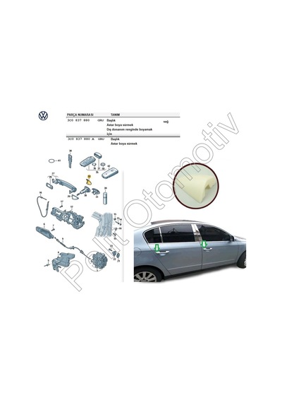 Passat B7 Kapı Kolu Kapağı Bademi Sağ 2011-2014 3c0837880a