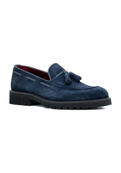 Tuna Hakiki Süet Deri Eva Taban Loafer Model Erkek Ayakkabı - 1641 Lacivert