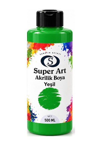 Super Art Akrilik Boya Yeşil 500 Ml 1 Şişe