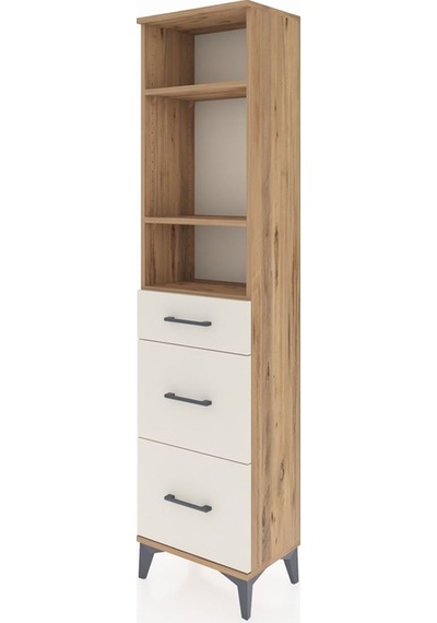 Arges Dolap 3 Raflı 3 Çekmeceli 44x30x182 Çam-aytaşı Çam
