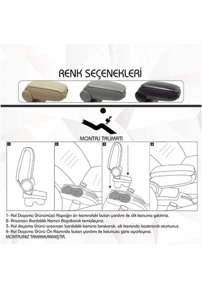 CITROEN C-ELYSEE 2012- SİYAH KOL DAYAMA