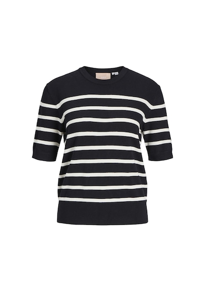 Jack & Jones Kadin Çizgili Örme Kazak - Layla 12254368 Black Bej