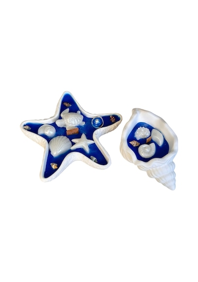 Deniz Yıldızı İstiridye Dekoratif Mum Aqua Marine Kokulu