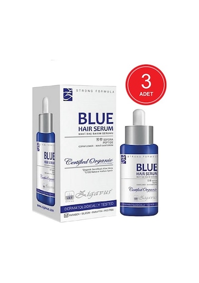 Zigavus Saç Dökülmelerine Karşı Mavi Saç Bakım Serumu 3 x 33 ML