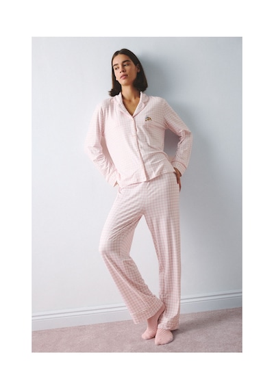 Defacto Regular Fit Uzun Kollu Pötikare Desenli 2li Pijama Takım H8799ax26aupn130 Pembe-pn130