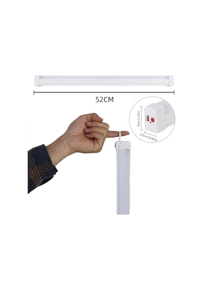 Nishev Usb Şarjlı 3 Modlu Mıknatıslı Otel-yurt-ev-kamp Feneri Led Şarjlı Işıldak 15 W 52 Cm