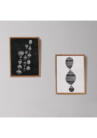 Soyut Sanat 2'li Set, Soyut Sanat İskandinav Posterleri Sanat Modern Sanat Siyah Beyaz Çağdaş Sanat