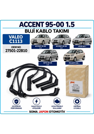 Accent 95-00 1.5 Buji Kablo Takımı 27501-22b00 C1113