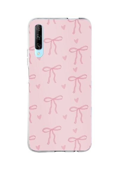 Huawei P Smart Pro Uyumlu Pembe Kalpli Fiyonklar Baskılı Silikon Kılıf