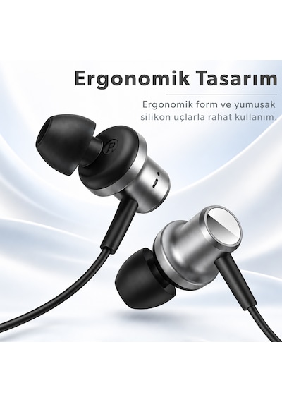 Woyax Mikrofonlu Kablolu Kulak İçi Type-c Kulaklık Silikonlu Mıknatıslı Güçlü Bass İphone Android Telefon Tablet Laptop Uyumlu Wy-ec03