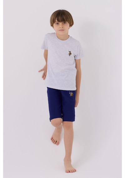 U.S. Polo Assn. U.s. Polo Assn Light Blue Gri Erkek Çocuk Bermuda Takım 5274-43528 Gri