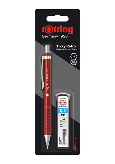 4 Adet Rotring Tikky Retro Versatil Kalem Kırmızı & 0.7 Uç