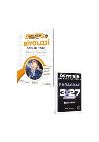 2027 Biyotik 2027 Üniversiteye Hazırlık Biyoloji Maarif Model Soru Bankası+ Evp Akademi Paragraf