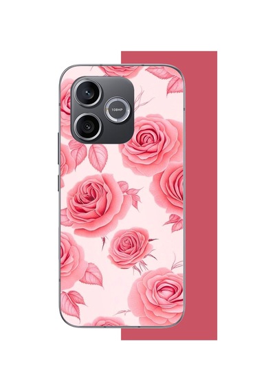 Honor 600 Uyumlu Pembe Gül Deseni Baskılı Silikon Kılıf Renkli