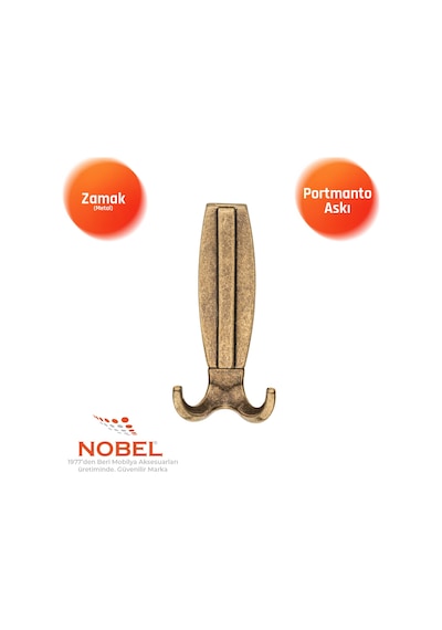 Best Lüks Portmanto Askı, Metal, Vestiyer Askı, 230 Gr, Dolap Askılık, Duvar Askılığı, Antik Sarı Vidalı