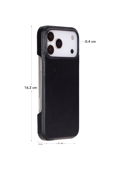 Bloomcase Ultimate Jacket Obsidian Black Apple Uyumlu iPhone 17 Pro Max 6.9" Hakiki Deri Kılıf Siyah