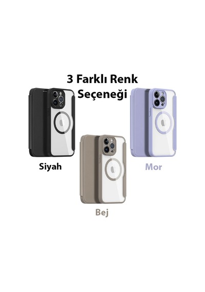 Dux Ducis Apple     Uyumlu iPhone 14 Pro 6.1 Kılıf Skin X Pro Series Magsafe Kapaklı Kılıf Folio Case- 5775