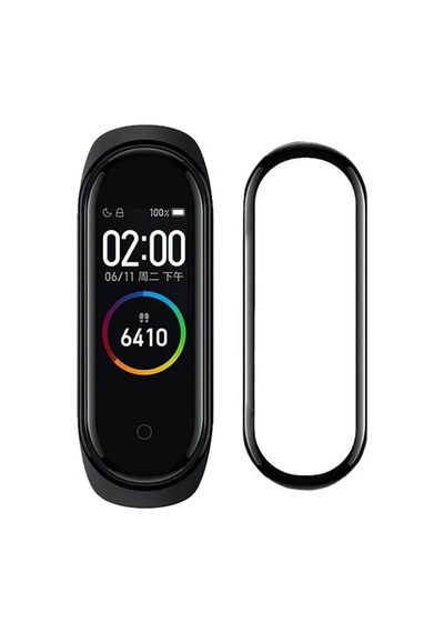 Wozlo Xiaomi Mi Band 4 Uyumlu Nano Siyah Çerçeve 5d Tam Koruma Ekran Koruyucu