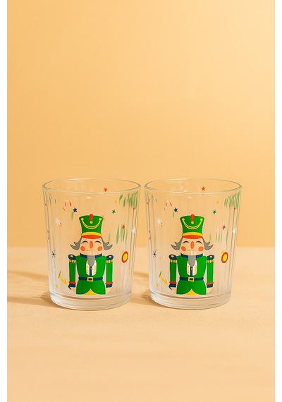 Nutcracker 2'li Optik Meşrubat Bardağı 360 Ml Kırmızı