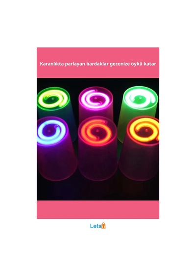 Karanlıkta Yanan Şık Parlayan Mega Glow Bardaklar 8 Adet Çok Renkli