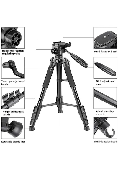Tripod 175cm 3 Ayak Video Çekim Tripod Uzun Boy Sabitleyici