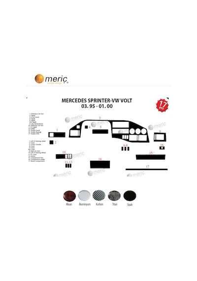 Meriç® Mercedes Sprinter Ön Torpido Kaplama 17 Parça 1995-2000 (530158141)