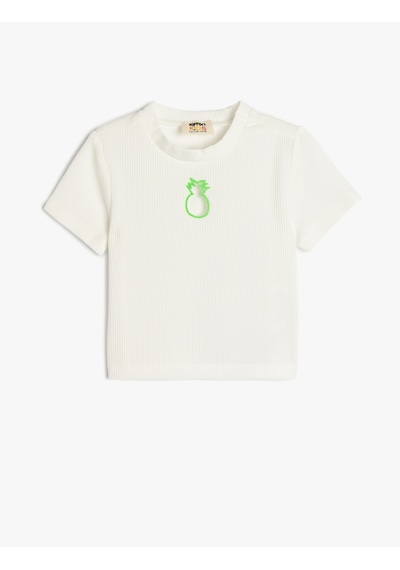Koton Ekru Kız Çocuk T-shirt 5skg10092ak Ekru
