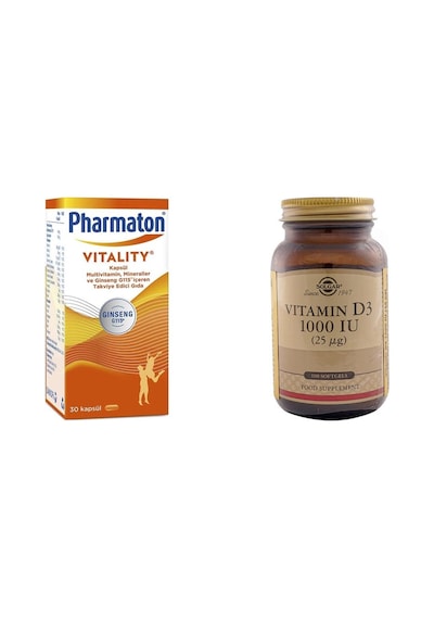 Pharmaton 30 Kapsül Multivitamin + Solgar Vitamin D3 1000 Iu 100