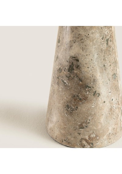 Silver Travertine Glow Küçük Mumluk Natural