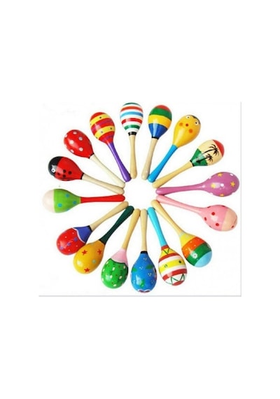 Mini Marakas Bebek Çıngırak Ahşap Cıngıldak Ahşap Marakas 1 Adet