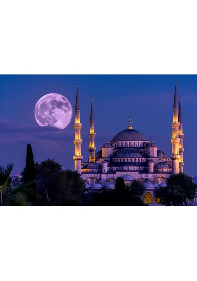 Aden Dijital Dekoratif Manzara İstanbul Cami Dekor Kanvas Tablo Çok Renkli