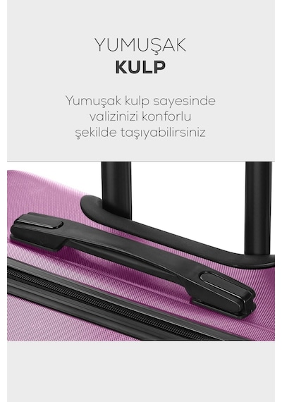 Polo&Sky Spring Model Mor Renk Büyük Boy Valiz Bavul Mor