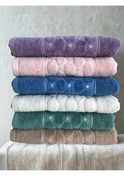 Miosse Pure 50x100 6'lı Paket Lüks Pamuklu El Ve Yüz Havlusu Misafir Havlusu Çok Renkli