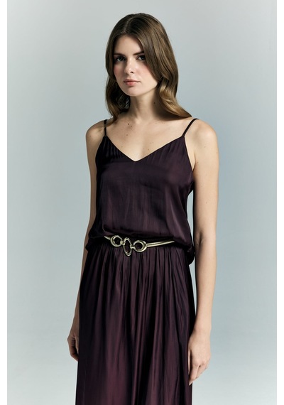 Tosca Askılı Bluz - Bordo-137216 Bordo