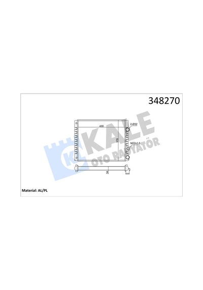Kale 348270 Motor Su Radyatörü - Vw Polo 1999-2001 1.4 16v Manuel Şanz. 6n0121201 - 6n0121253ae - 6n0121253k