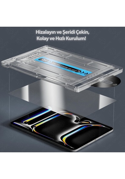 Tablet İle Uyumlu Ekran Koruyucu, Hizalama Aparatlı Kolay Kurulum, Hd Şeffaf Temperli Cam, 9h Dayanıklı, Hassas Dokunmatik 1, İpad Air 11-inch M4/m3/m2 2026/2025/2024