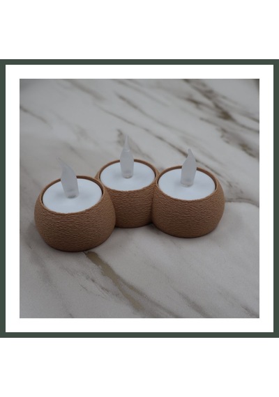 Bezos Modern Tealight Mumluk Led Mum Tutucu Dekoratif Işıklı Mumluk Nhr Çok Renkli