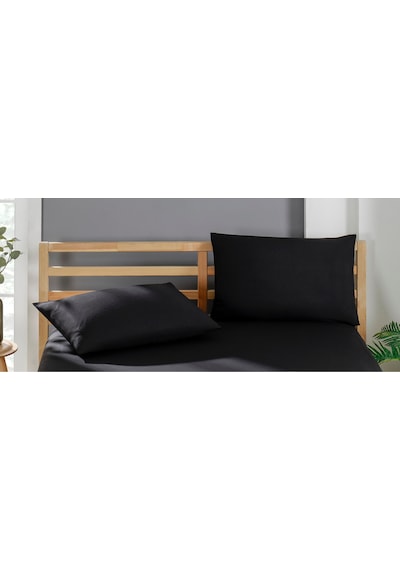 2 Adet Pamuklu Yastık Kılıfı 50 X 70 Cm Siyah