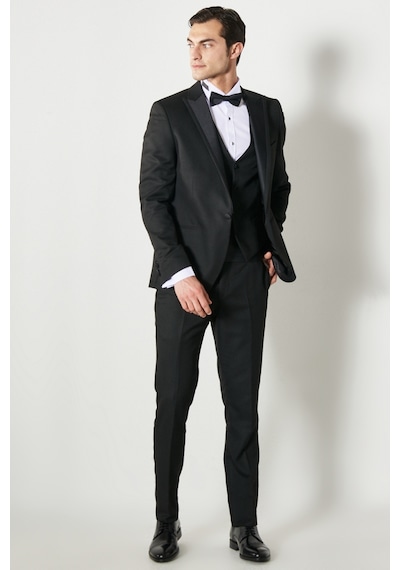 Ac&Co / Altınyıldız Classics Slim Fit Desenli Klasik Smokin Takım Siyah (538463578)