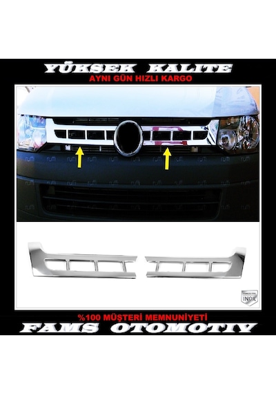 Vw T5 Transporter Krom Ön Panjur 2 Prç. 2010-2015 P. Çelik Vw T5 Transporter Krom Ön Panjur 2 Prç. 2010-2015 P. Çelik