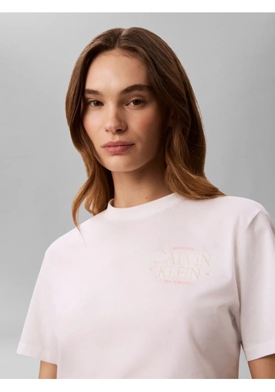 Calvin Klein Ss Classıc Left Ches, Yaf Beyaz Kadın T-shirt