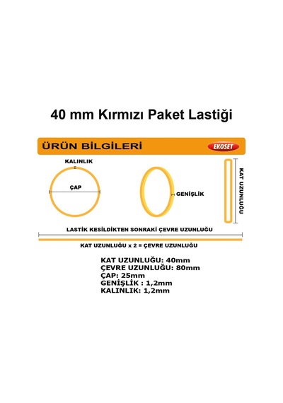 Küçük Kırmızı Paket Lastiği 40mm 3 Kg