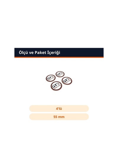 Trobus Jant Göbeği Etiketi Alüminyum Yapıştırmalı Yarış Desenli 4'lü 55 Mm